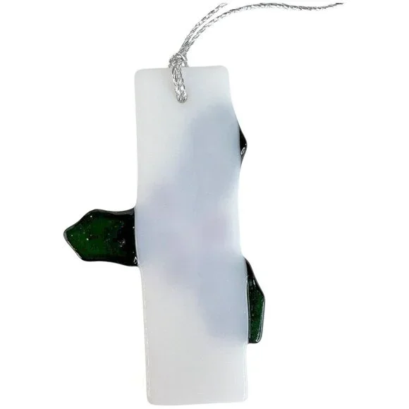 4 Fused Stained Glass Holly Berry Christmas Ornaments Set Red Green White - Picture 11 of 11